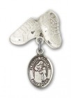 Pin Badge with Blessed Caroline Gerhardinger Charm and Baby Boots Pin