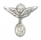 Pin Badge with Miraculous Charm and Angel with Larger Wings Badge Pin