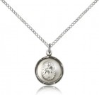 Round Etched Cross Necklace
