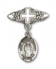 Pin Badge with St. Thomas A Becket Charm and Badge Pin with Cross