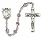 St. Dominic de Guzman Sterling Silver Heirloom Rosary Squared Crucifix