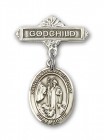 Pin Badge with St. Anthony of Egypt Charm and Godchild Badge Pin