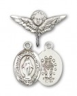 Pin Badge with Miraculous Charm and Angel with Smaller Wings Badge Pin