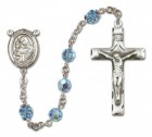 St. Clare of Assisi Sterling Silver Heirloom Rosary Squared Crucifix