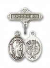 Pin Badge with St. Benedict Charm and Godchild Badge Pin