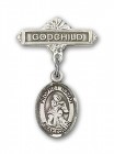Pin Badge with St. Isaiah Charm and Godchild Badge Pin