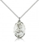 Scapular Medal with Smooth Thin Border Necklace