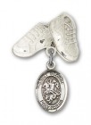 Pin Badge with St. George Charm and Baby Boots Pin