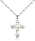Women's Ornate Heavy Etching Cross Pendant