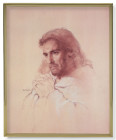 Prayerful Christ Gold Frame 11x14 Plaque
