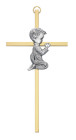 Praying Boy Two Tone Baby Cross 6“H