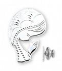 Praying Madonna Bust Lapel Pin Sterling Silver