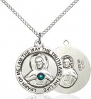 Round Medium Sacred Heart Pendant Birthstones
