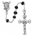 Boys Sacred Heart Black Wood Rosary 5mm