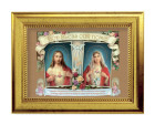 Sacred Hearts House Blessing 5x7 Print in Gold-Leaf Frame