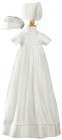 Short Sleeve Silk Dupioni Family Christening Gown