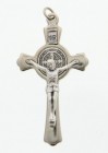 Silvertone St. Benedict Pectoral Crucifix 3"