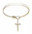 Smooth Bangle Bracelet with a Heart with Chalice Charm