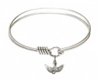 Smooth Bangle Bracelet with a Holy Spirit Charm