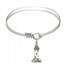 Smooth Bangle Bracelet with a Lighthouse Charm