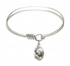 Smooth Bangle Bracelet with a Madonna &amp; Child Charm