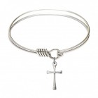 Smooth Bangle Bracelet with a Maltese Cross Charm