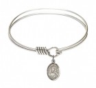 Smooth Bangle Bracelet with Our Lady of Loretto Charm
