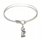 Smooth Bangle Bracelet with a Praying Boy Charm