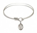 Smooth Bangle Bracelet with a Saint Alexander Sauli Charm