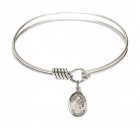 Smooth Bangle Bracelet with a Saint Aloysius Gonzaga Charm