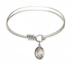 Smooth Bangle Bracelet with a Saint Amelia Charm