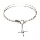 Smooth Bangle Bracelet with a Saint Brigid Cross Charm