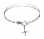 Smooth Bangle Bracelet with a Saint Brigid Cross Charm