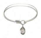 Smooth Bangle Bracelet with a Saint Bruno Charm