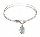 Smooth Bangle Bracelet with a Saint Christopher Charm