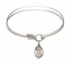 Smooth Bangle Bracelet with a Saint Dunstan Charm