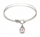 Smooth Bangle Bracelet with a Saint Edmund Campion Charm