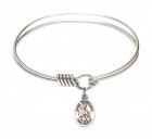Smooth Bangle Bracelet with a Saint Eustachius Charm