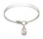 Smooth Bangle Bracelet with a Saint Fina Charm