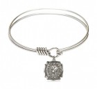 Smooth Bangle Bracelet with a Saint Florian Charm