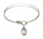 Smooth Bangle Bracelet with a Saint Helen Charm