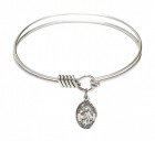 Smooth Bangle Bracelet with a Saint Januarius Charm