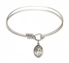 Smooth Bangle Bracelet with a Saint Leo the Great Charm