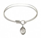 Smooth Bangle Bracelet with a Saint Louise de Marillac Charm