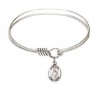 Smooth Bangle Bracelet with a Saint Lucy Charm