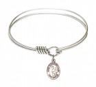 Smooth Bangle Bracelet with a Saint Margaret Mary Alacoque Charm