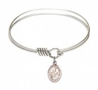 Smooth Bangle Bracelet with a Saint Margaret of Scotland Charm