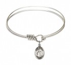 Smooth Bangle Bracelet with a Saint Marina Charm