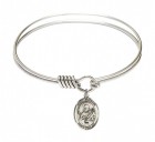 Smooth Bangle Bracelet with a Saint Meinrad of Einsiedeln Charm