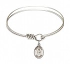 Smooth Bangle Bracelet with a Saint Odilia Charm